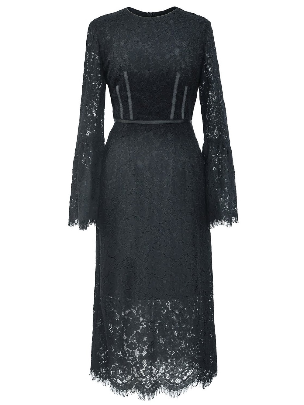 Wolf & Badger Smart & Joy Black Lace Midi Dress UK 12 US M